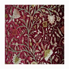 Crewel Fabric Tree Of Life Maroon Medium Glasses Cloth (2-side) by Amaryn4rt