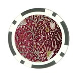 Crewel Fabric Tree Of Life Maroon Poker Chip Card Guard Front