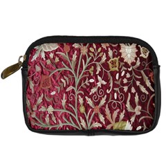 Crewel Fabric Tree Of Life Maroon Digital Camera Cases by Amaryn4rt