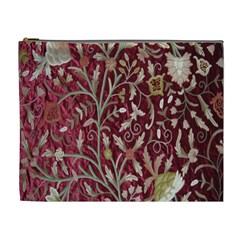 Crewel Fabric Tree Of Life Maroon Cosmetic Bag (xl) by Amaryn4rt