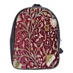 Crewel Fabric Tree Of Life Maroon School Bags(large) 