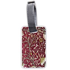 Crewel Fabric Tree Of Life Maroon Luggage Tags (one Side)  by Amaryn4rt