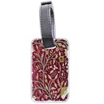 Crewel Fabric Tree Of Life Maroon Luggage Tags (Two Sides) Front