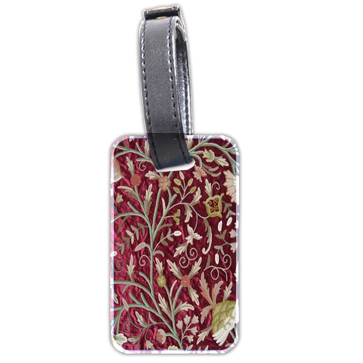 Crewel Fabric Tree Of Life Maroon Luggage Tags (Two Sides)