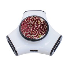 Crewel Fabric Tree Of Life Maroon 3-port Usb Hub by Amaryn4rt