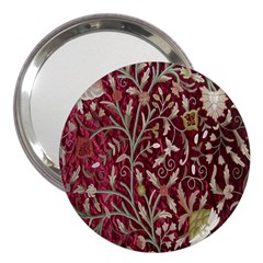 Crewel Fabric Tree Of Life Maroon 3  Handbag Mirrors by Amaryn4rt