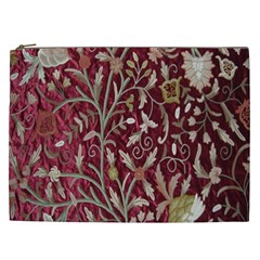 Crewel Fabric Tree Of Life Maroon Cosmetic Bag (xxl)  by Amaryn4rt