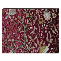 Crewel Fabric Tree Of Life Maroon Cosmetic Bag (xxxl)  by Amaryn4rt