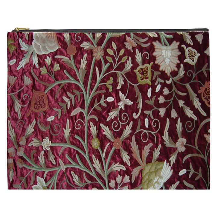 Crewel Fabric Tree Of Life Maroon Cosmetic Bag (XXXL) 