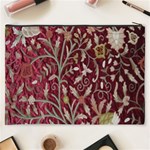 Crewel Fabric Tree Of Life Maroon Cosmetic Bag (XXXL)  Back