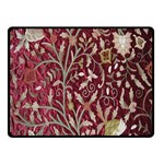 Crewel Fabric Tree Of Life Maroon Double Sided Fleece Blanket (Small)  45 x34  Blanket Front