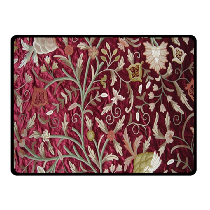 Crewel Fabric Tree Of Life Maroon Double Sided Fleece Blanket (Small) 