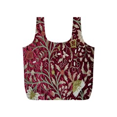 Crewel Fabric Tree Of Life Maroon Full Print Recycle Bags (s)  by Amaryn4rt