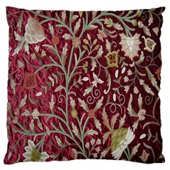 Crewel Fabric Tree Of Life Maroon Standard Flano Cushion Case (two Sides) by Amaryn4rt