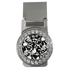 Vector Classical Traditional Black And White Floral Patterns Money Clips (cz)  by Amaryn4rt