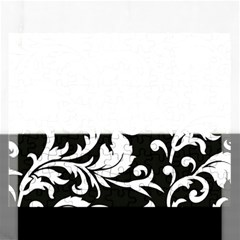 Vector Classical Traditional Black And White Floral Patterns Rectangular Jigsaw Puzzl by Amaryn4rt