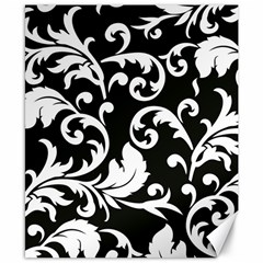 Vector Classical Traditional Black And White Floral Patterns Canvas 8  X 10  by Amaryn4rt