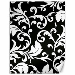 Vector Classical Traditional Black And White Floral Patterns Canvas 12  X 16   by Amaryn4rt