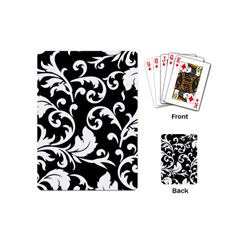 Vector Classical Traditional Black And White Floral Patterns Playing Cards (mini)  by Amaryn4rt