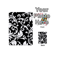 Vector Classical Traditional Black And White Floral Patterns Playing Cards 54 (mini)  by Amaryn4rt