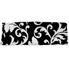 Vector Classical Traditional Black And White Floral Patterns Body Pillow Case (dakimakura) by Amaryn4rt