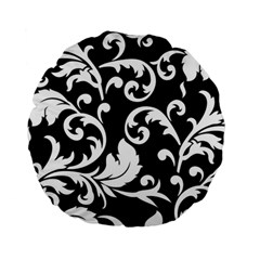 Vector Classical Traditional Black And White Floral Patterns Standard 15  Premium Round Cushions by Amaryn4rt