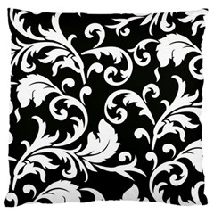 Vector Classical Traditional Black And White Floral Patterns Large Flano Cushion Case (two Sides) by Amaryn4rt