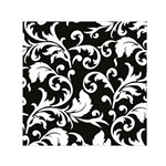 Vector Classical trAditional Black And White Floral Patterns Small Satin Scarf (Square) Front