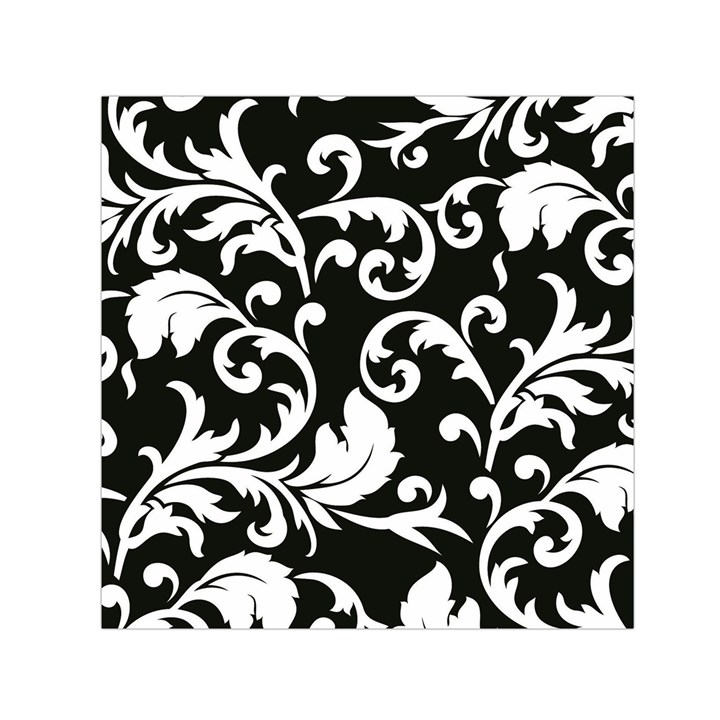 Vector Classical trAditional Black And White Floral Patterns Small Satin Scarf (Square)