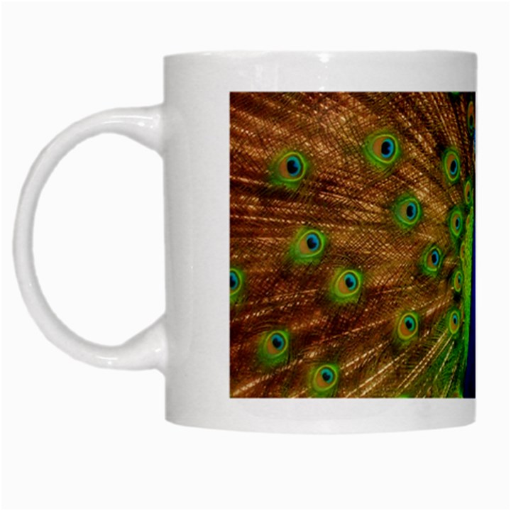 3d Peacock Bird White Mugs