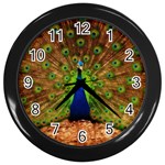 3d Peacock Bird Wall Clocks (Black) Front