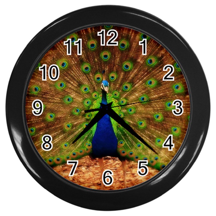 3d Peacock Bird Wall Clocks (Black)