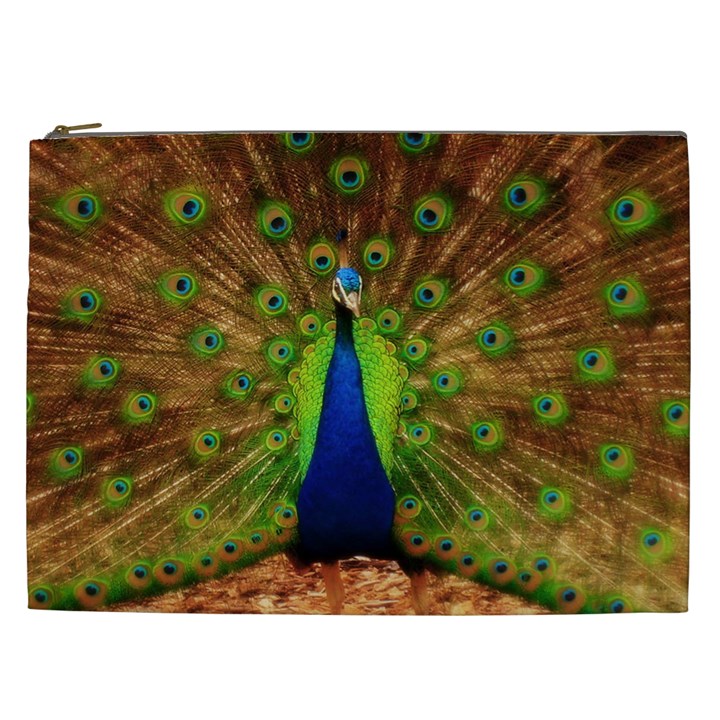 3d Peacock Bird Cosmetic Bag (XXL) 