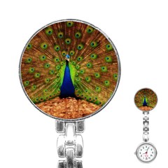 3d Peacock Bird Stainless Steel Nurses Watch by Amaryn4rt