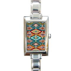 African Tribal Patterns Rectangle Italian Charm Watch