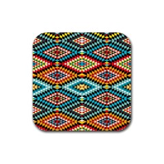 African Tribal Patterns Rubber Coaster (square)  by Amaryn4rt