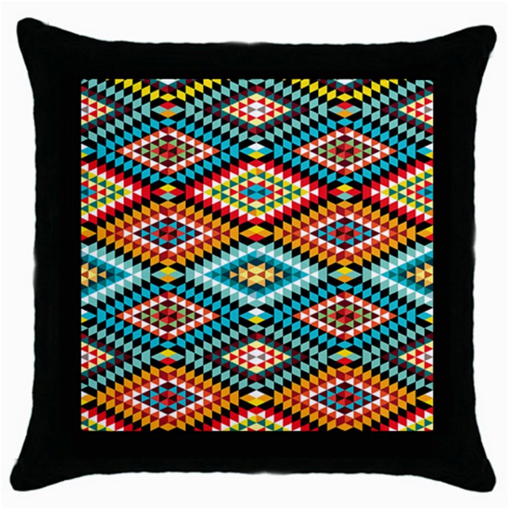 African Tribal Patterns Throw Pillow Case (Black)