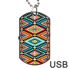 African Tribal Patterns Dog Tag Usb Flash (two Sides)