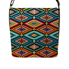 African Tribal Patterns Flap Messenger Bag (l) 