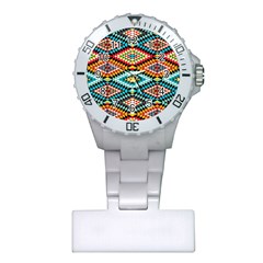 African Tribal Patterns Plastic Nurses Watch by Amaryn4rt