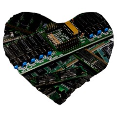 Computer Ram Tech Large 19  Premium Heart Shape Cushions by Amaryn4rt