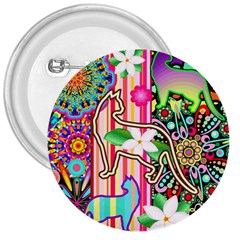 Mandalas, Cats And Flowers Fantasy Digital Patchwork 3  Buttons by BluedarkArt