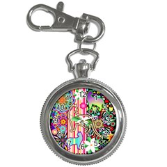 Mandalas, Cats And Flowers Fantasy Digital Patchwork Key Chain Watches