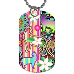 Mandalas, Cats and Flowers Fantasy Digital Patchwork Dog Tag (Two Sides) Front