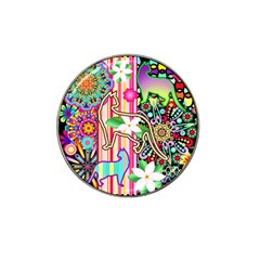 Mandalas, Cats And Flowers Fantasy Digital Patchwork Hat Clip Ball Marker