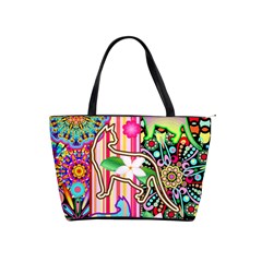 Mandalas, Cats And Flowers Fantasy Digital Patchwork Shoulder Handbags