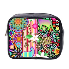 Mandalas, Cats And Flowers Fantasy Digital Patchwork Mini Toiletries Bag 2-side by BluedarkArt