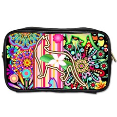 Mandalas, Cats And Flowers Fantasy Digital Patchwork Toiletries Bags by BluedarkArt