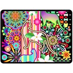 Mandalas, Cats and Flowers Fantasy Digital Patchwork Fleece Blanket (Large)  80 x60  Blanket Front