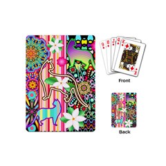 Mandalas, Cats And Flowers Fantasy Digital Patchwork Playing Cards (mini)  by BluedarkArt